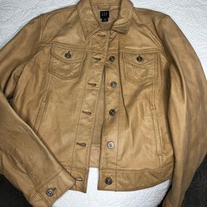 Gap cropped leather jacket
